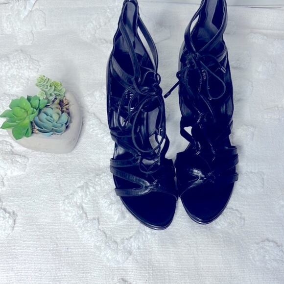 Kenneth Cole Black Caged Stiletto Heels Size 9.5 - Picture 8 of 12